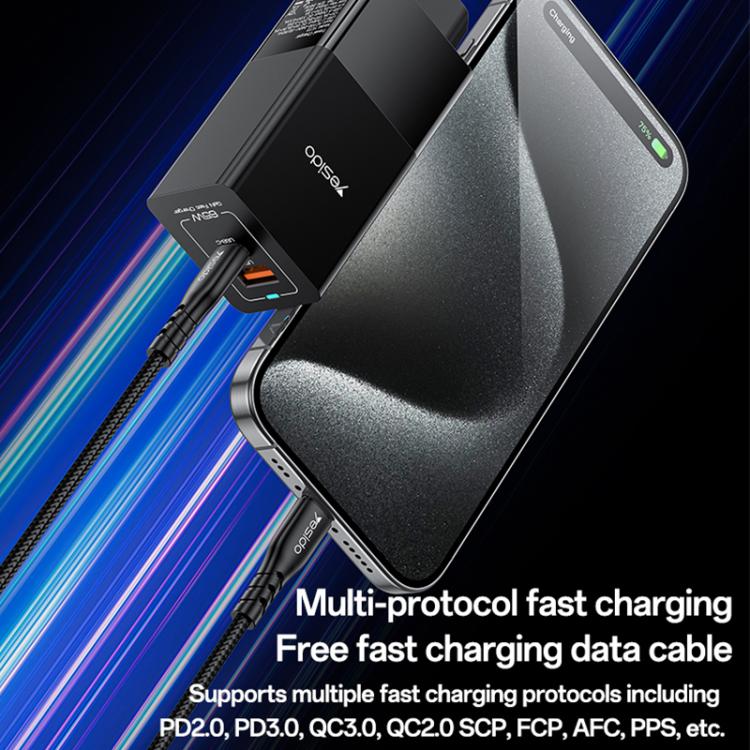 Yesido YC73 65W USB and USB-C / Type-C Dual Port GaN Fast Charger Set