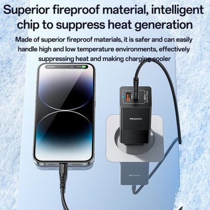 Yesido YC73 65W USB and USB-C / Type-C Dual Port GaN Fast Charger Set