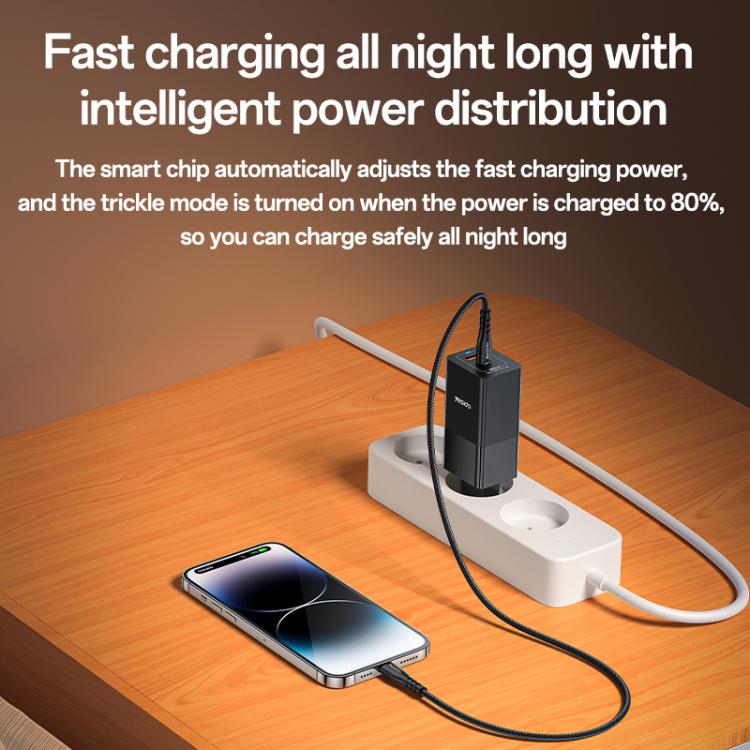 Yesido YC73 65W USB and USB-C / Type-C Dual Port GaN Fast Charger Set