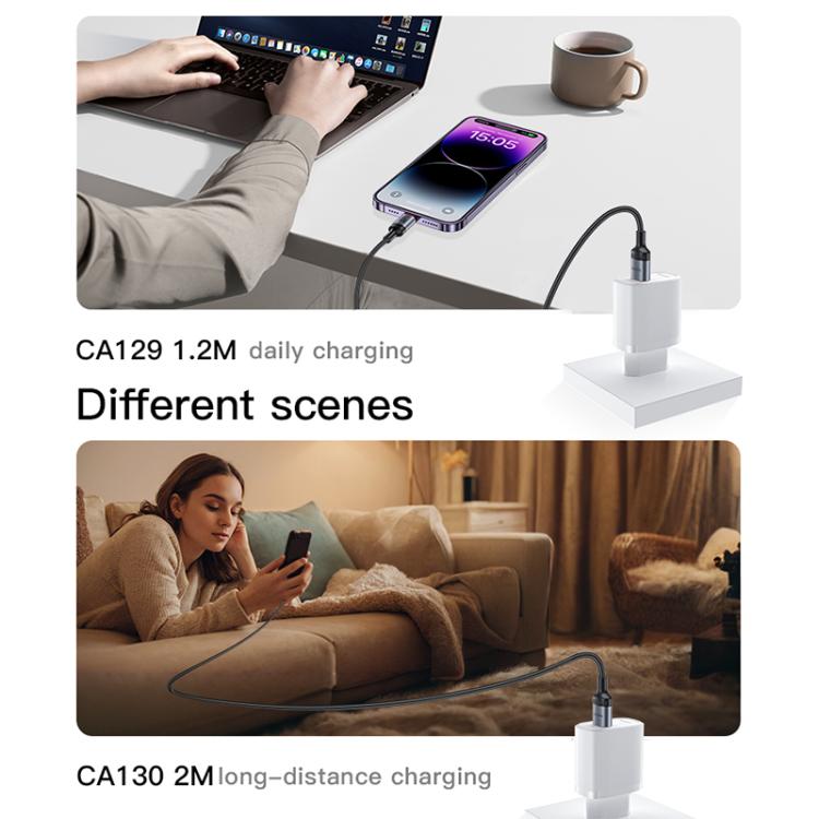 Yesido CA130L 12W 2.4A USB to 8 Pin Charging Data Cable, Length: 2m