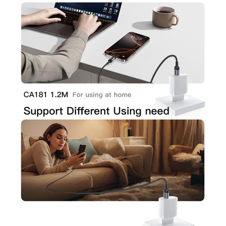 Yesido CA181 PD60W 3A USB-C / Type-C to USB-C / Type-C Charging Data Cable, Length: 1.2m