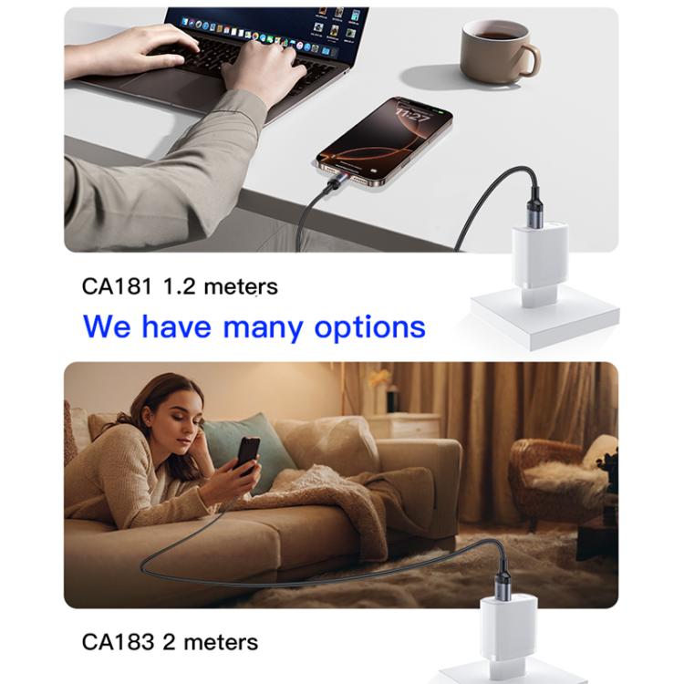 Yesido CA183 PD60W 3A USB-C / Type-C to USB-C / Type-C Charging Data Cable, Length: 2m