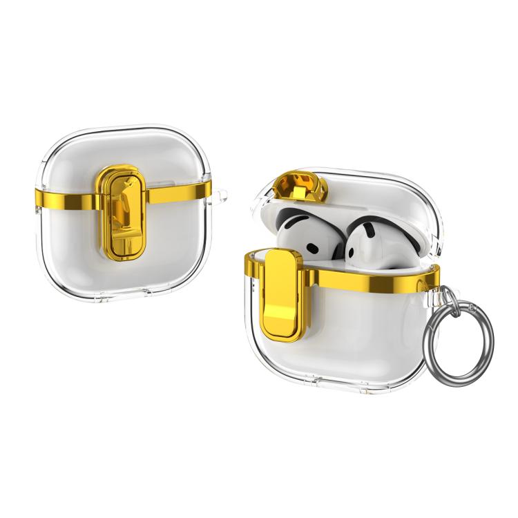 Electroplating Transparent Wireless Earphones Case with Security Lock, For AirPods 4�������������...