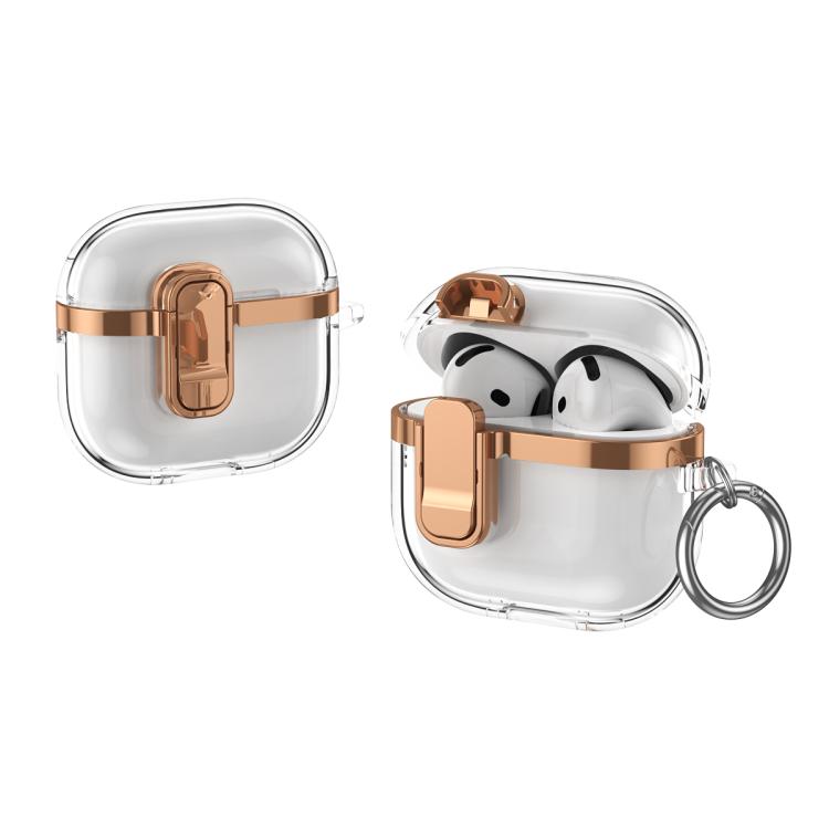 Electroplating Transparent Wireless Earphones Case with Security Lock, For AirPods 4�������������...