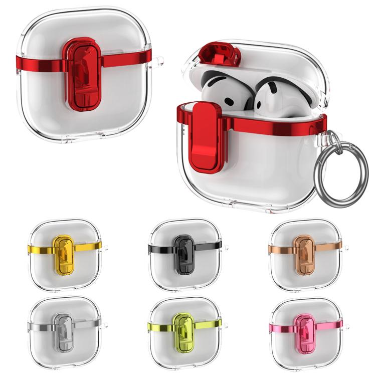 Electroplating Transparent Wireless Earphones Case with Security Lock, For AirPods 4�������������...