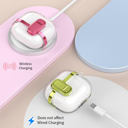 Electroplating Transparent Wireless Earphones Case with Security Lock, For AirPods 4�������������...