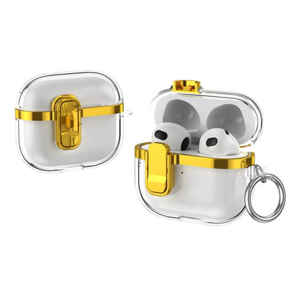 Electroplating Transparent Wireless Earphones Case with Security Lock, For AirPods 4�������������...