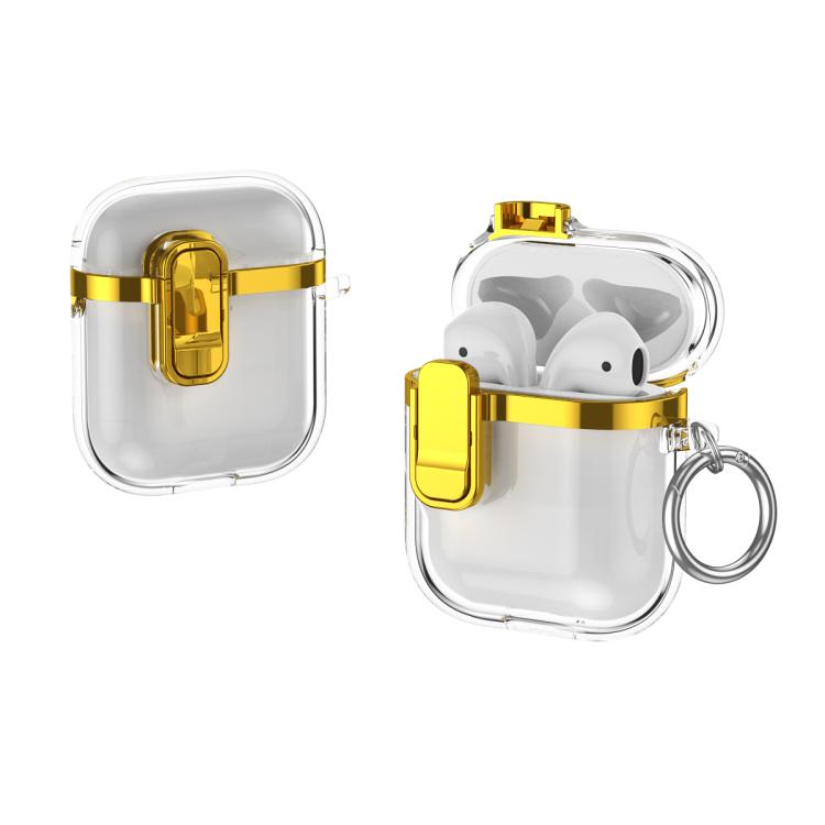 Electroplating Transparent Wireless Earphones Case with Security Lock, For AirPods 4�������������...