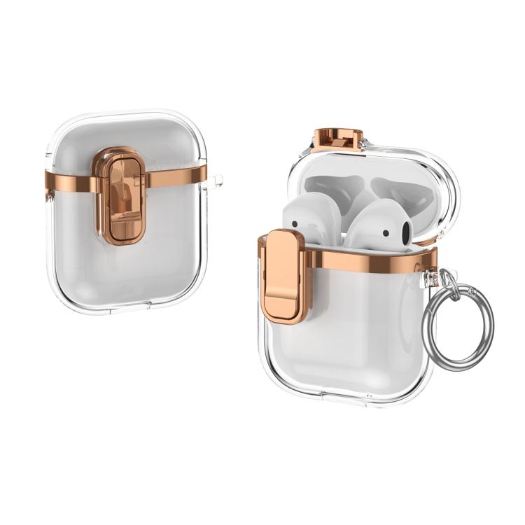 Electroplating Transparent Wireless Earphones Case with Security Lock, For AirPods 4�������������...