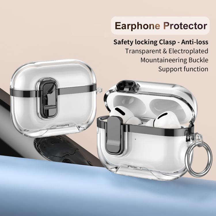 Electroplating Transparent Wireless Earphones Case with Security Lock