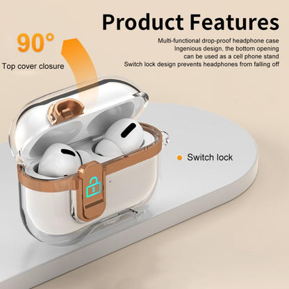 Electroplating Transparent Wireless Earphones Case with Security Lock