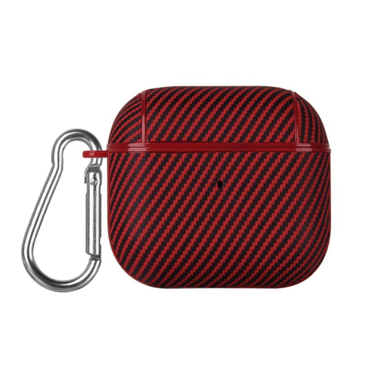 Carbon Fibre Texture PU Earbuds Box PC Case with Hook, For AirPods 4, For AirPods Pro 2����������...
