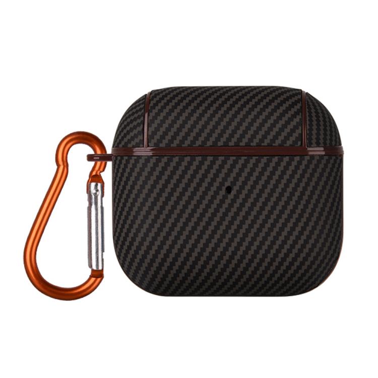 Carbon Fibre Texture PU Earbuds Box PC Case with Hook, For AirPods 4, For AirPods Pro 2����������...