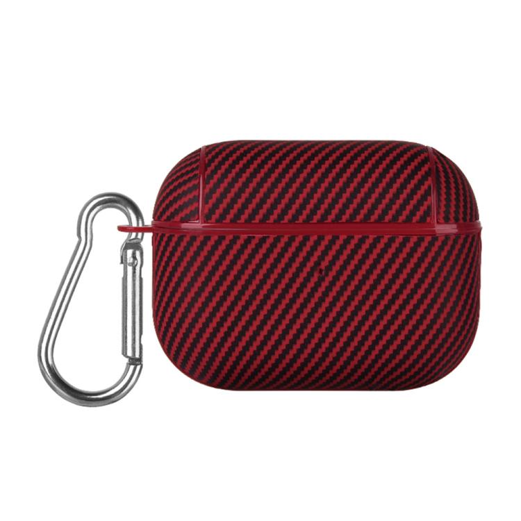 Carbon Fibre Texture PU Earbuds Box PC Case with Hook, For AirPods 4, For AirPods Pro 2����������...