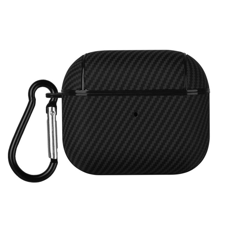 Carbon Fibre Texture PU Earbuds Box PC Case with Hook, For AirPods 4, For AirPods Pro 2����������...