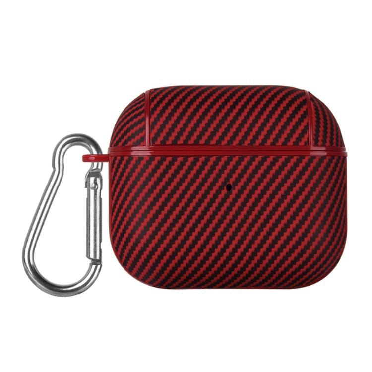 Carbon Fibre Texture PU Earbuds Box PC Case with Hook, For AirPods 4, For AirPods Pro 2����������...