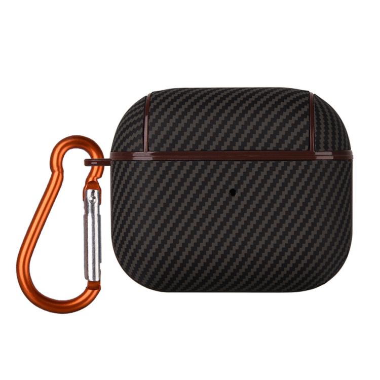 Carbon Fibre Texture PU Earbuds Box PC Case with Hook, For AirPods 4, For AirPods Pro 2����������...