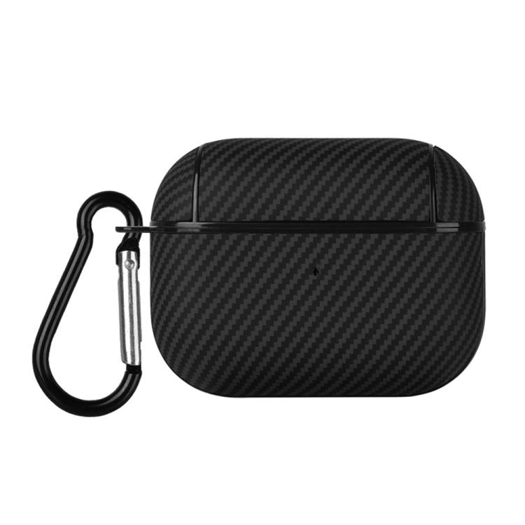Carbon Fibre Texture PU Earbuds Box PC Case with Hook, For AirPods 4, For AirPods Pro 2����������...