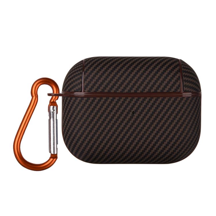 Carbon Fibre Texture PU Earbuds Box PC Case with Hook, For AirPods 4, For AirPods Pro 2����������...