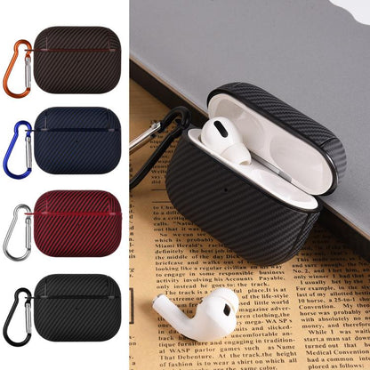 Carbon Fibre Texture PU Earbuds Box PC Case with Hook, For AirPods 4, For AirPods Pro 2����������...