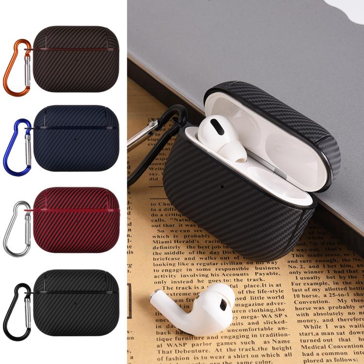 Carbon Fibre Texture PU Earbuds Box PC Case with Hook, For AirPods 4, For AirPods Pro 2����������...