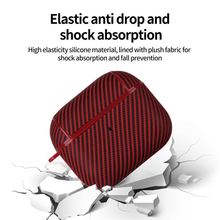 Carbon Fibre Texture PU Earbuds Box PC Case with Hook, For AirPods 4, For AirPods Pro 2����������...