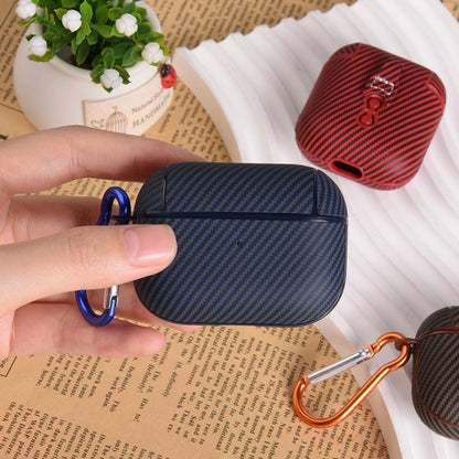 Carbon Fibre Texture PU Earbuds Box PC Case with Hook, For AirPods 4, For AirPods Pro 2����������...