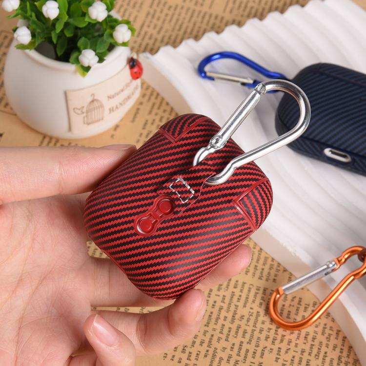 Carbon Fibre Texture PU Earbuds Box PC Case with Hook, For AirPods 4, For AirPods Pro 2����������...