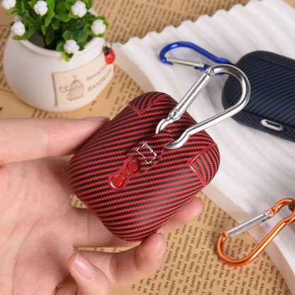 Carbon Fibre Texture PU Earbuds Box PC Case with Hook, For AirPods 4, For AirPods Pro 2����������...
