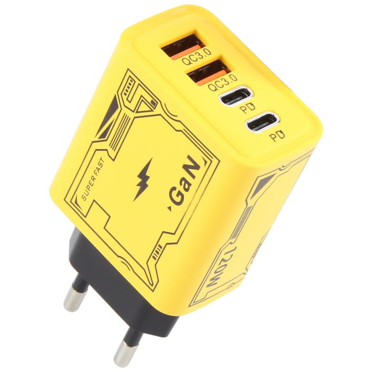 KO-72 GaN 120W Charge Adapter 4 Port 2 PD 2 QC 3.0 USB and USB-C / Type-C Fast Charger