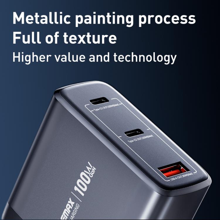 REMAX U2-AC 100W USB and Dual Type-C GaN Digital Display Fast Charger, EU Plug, UK Plug