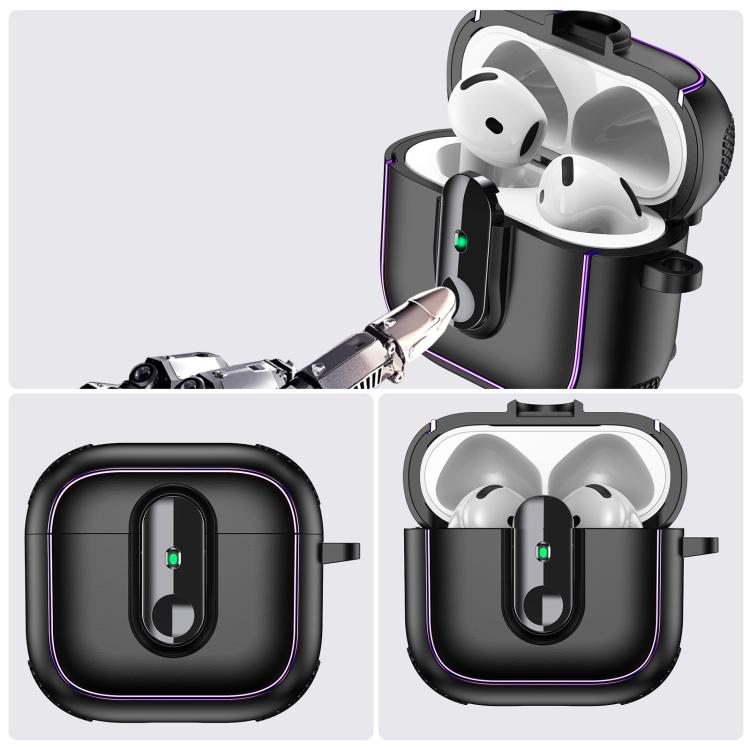 Armor Magnetic Wireless Earphones Case with Security Lock, For AirPods 4, For AirPods Pro 2������...