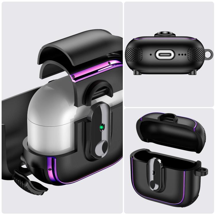 Armor Magnetic Wireless Earphones Case with Security Lock, For AirPods 4, For AirPods Pro 2������...