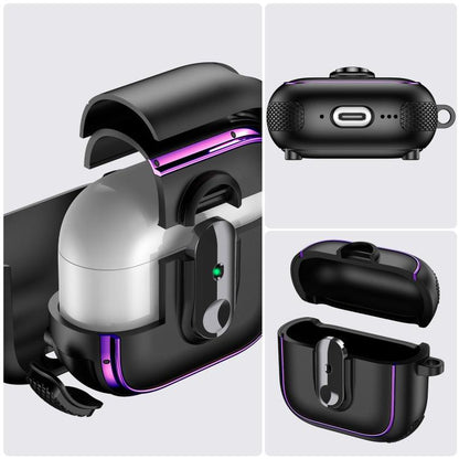 Armor Magnetic Wireless Earphones Case with Security Lock, For AirPods 4, For AirPods Pro 2������...