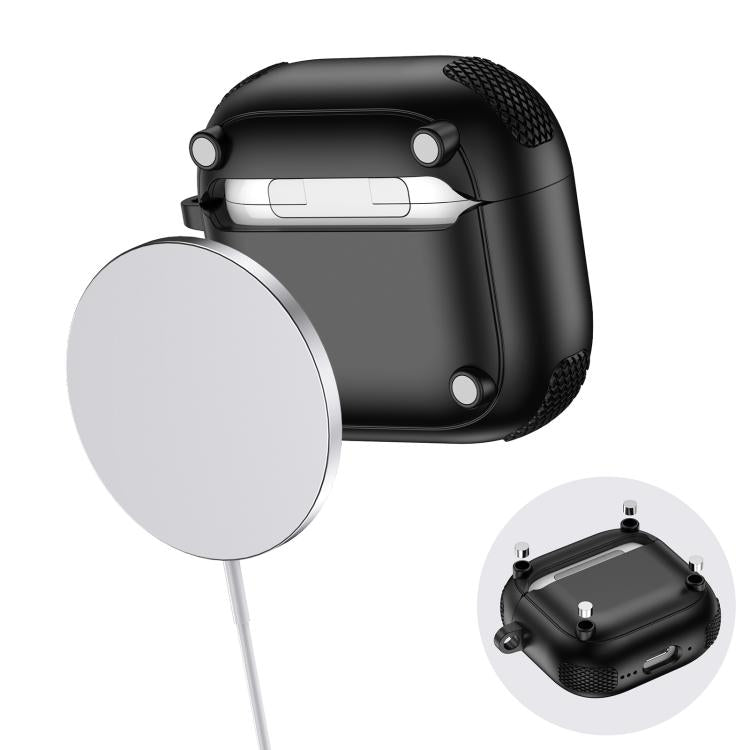 Armor Magnetic Wireless Earphones Case with Security Lock, For AirPods 4, For AirPods Pro 2������...