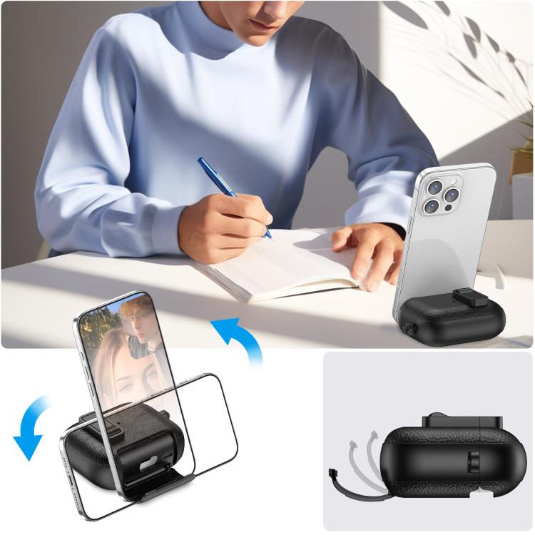 Leather Texture Wireless Earphones Case with Hook & Holder