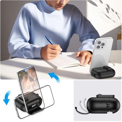 Leather Texture Wireless Earphones Case with Hook & Holder