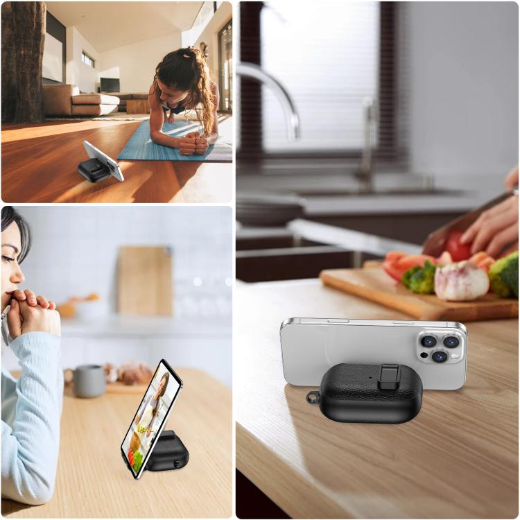 Leather Texture Wireless Earphones Case with Hook & Holder
