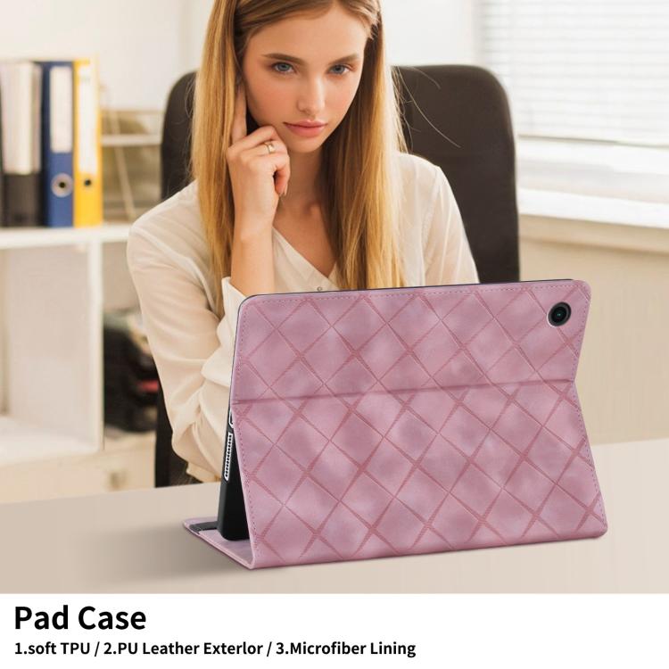 Rhombus Embossing Leather Tablet Case