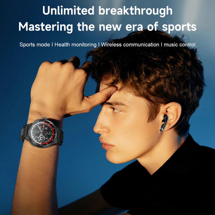 D11 1.46 inch 2 in 1 Bluetooth Earphone Smart Watch, Support Bluetooth Call / NFC / Heart Rate���...