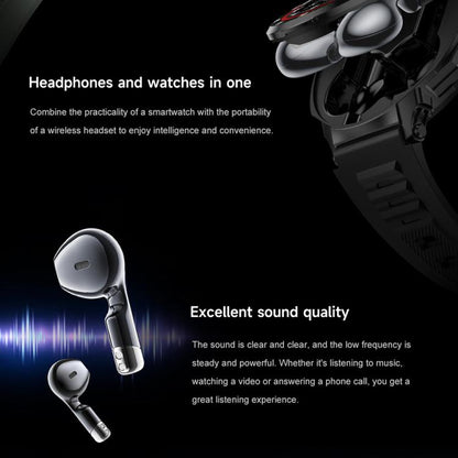 D11 1.46 inch 2 in 1 Bluetooth Earphone Smart Watch, Support Bluetooth Call / NFC / Heart Rate���...