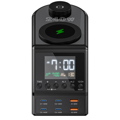 9 in 1 240W Multifunctional Multi-Port Charging Station with Alarm Function, 9 in 1 240W