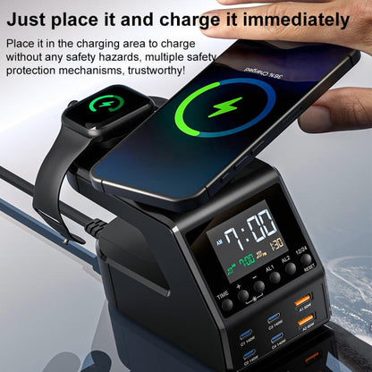 9 in 1 240W Multifunctional Multi-Port Charging Station with Alarm Function, 9 in 1 240W
