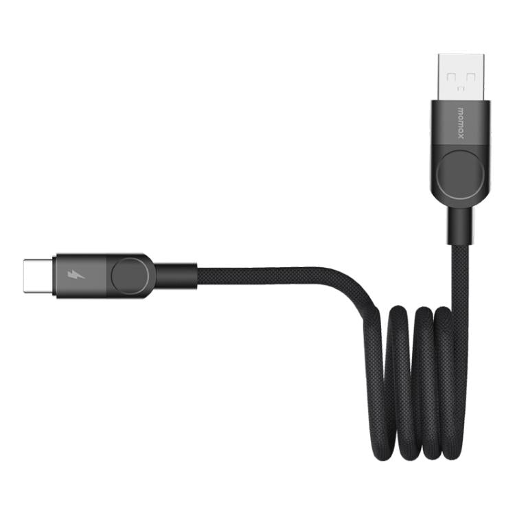 MOMAX Mag.Link DA57 66W USB to USB-C / Type-C Magnetic Braided Fast Charging Cable, 1m