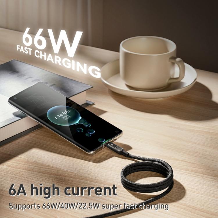 MOMAX Mag.Link DA57 66W USB to USB-C / Type-C Magnetic Braided Fast Charging Cable, 1m