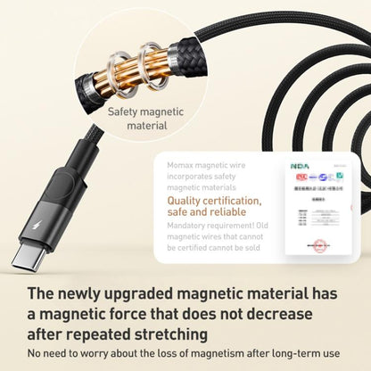 MOMAX Mag.Link DA57 66W USB to USB-C / Type-C Magnetic Braided Fast Charging Cable, 1m