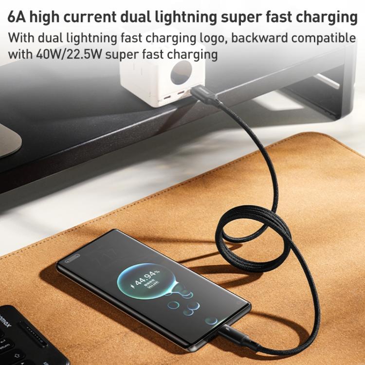 MOMAX DA60 66W USB to USB-C / Type-C Magnetic Braided Fast Charging Cable, 1m