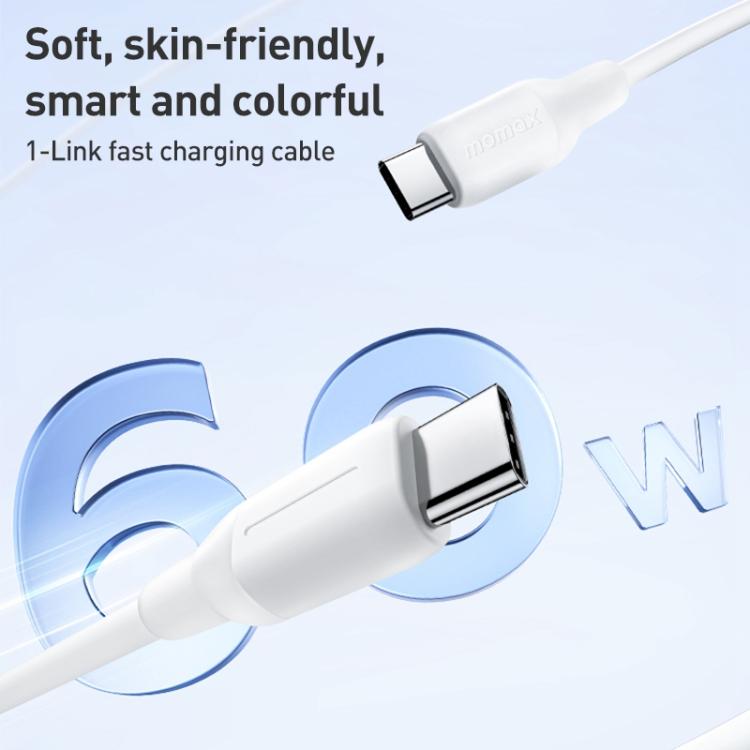 MOMAX DC23 1-Link Flow CC X 60W USB-C / Type-C to USB-C / Type-C Fast Charging Cable, 1.2m