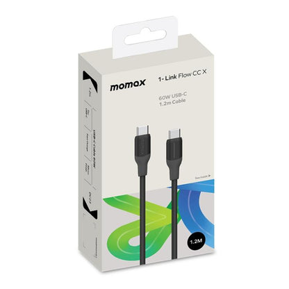 MOMAX DC23 1-Link Flow CC X 60W USB-C / Type-C to USB-C / Type-C Fast Charging Cable, 1.2m