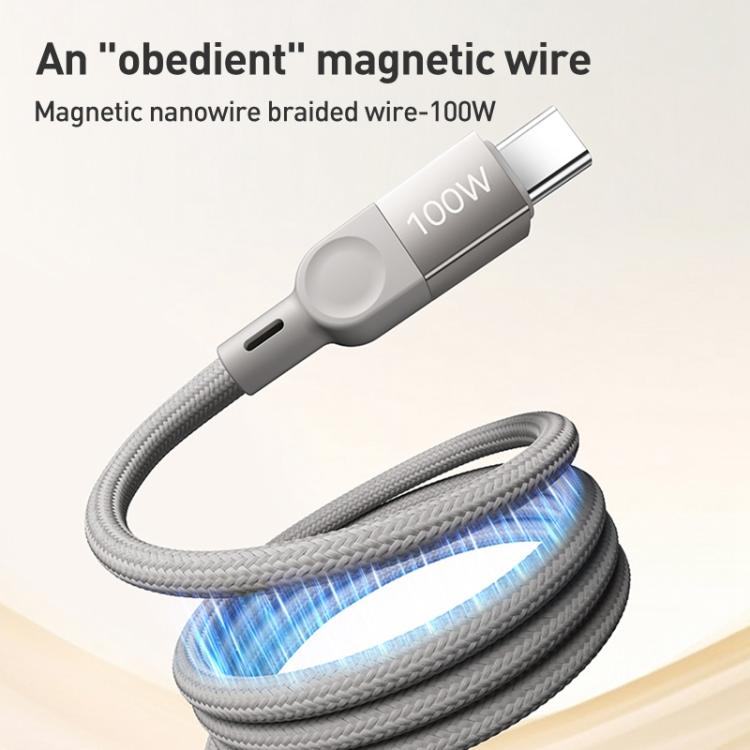 MOMAX DC35 100W USB-C / Type-C to USB-C / Type-C Magnetic Braided Data Cable, 1m